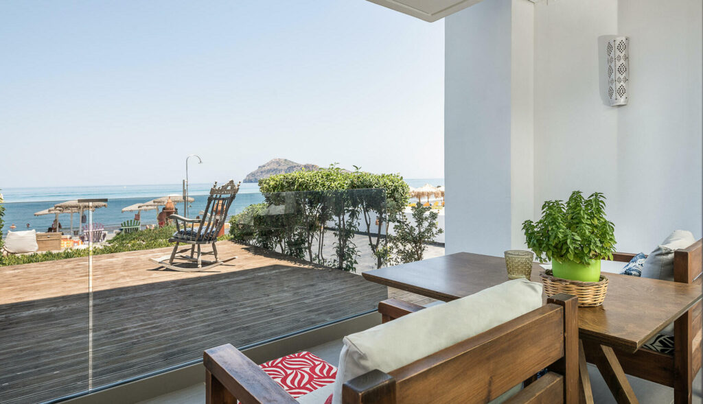 sea view hotels in Platanias- View of thodorou island in Chania, Crete- Platanias Ariston Hotel